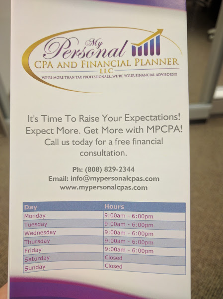 My Personal CPA and Financial Planner LLC - Certified public accountant in Kapolei